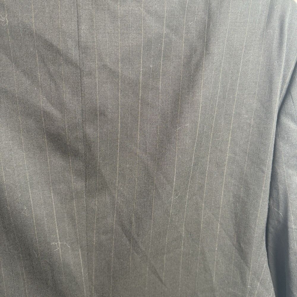 Yves Saint Laurent 100%‎ Wool Pinstripe Sport Coat Blazer Jacket Size 44R Black - Picture 6 of 16